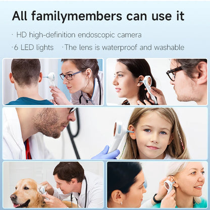 HD Visual Ear Cleaner 1.8’’ Screen Ear Camera  Instant On/Record, Home & Pet Otoscope for Kids/Adults/Dogs/Cats,