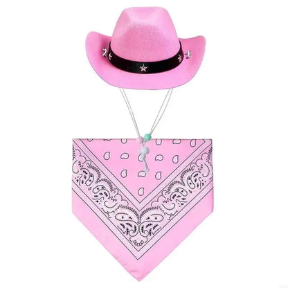 Dog Costume Hat Bandanas Halloween Theme Party Dog Cowboy Hat Cosplay Accessory