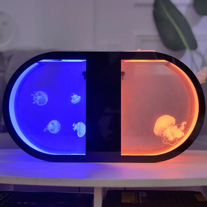 Interesting Small Acrylic Living Room Aquarium Ornamental LED Fish Tank Ornaments Jellyfish Tank Aquarium