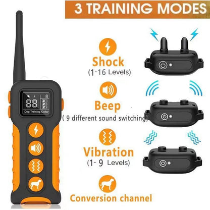 1000M Electric Dog Training Collar 9 Different Tones Dog Anti Bark Collar Waterproof Rechargeable Trainer Collar Max for 3 dogs