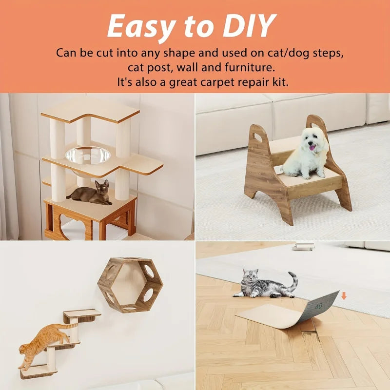 Trimmable Cat Scratching Mat Cat Scratcher Sofa Tape Scratching Post Self-adhesive Carpet Cats Scratch Board Cat Accessories