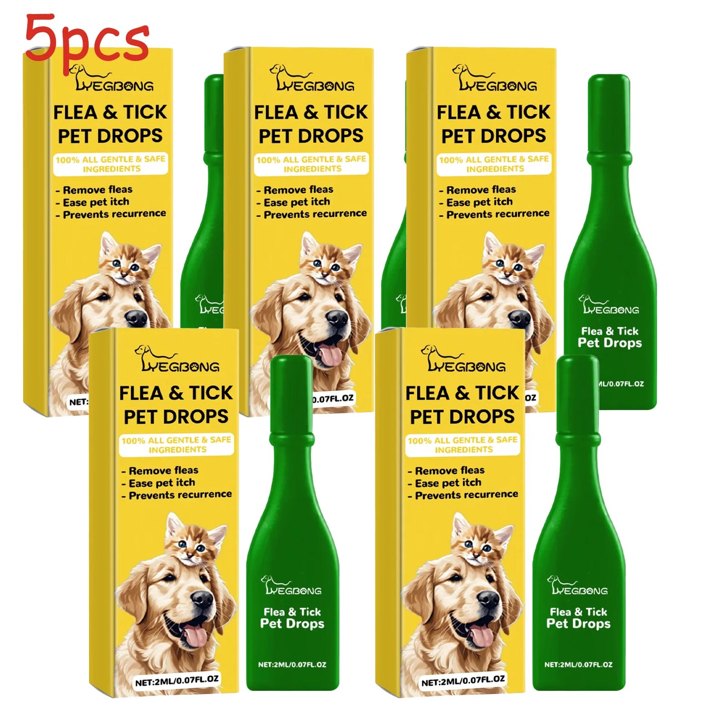Cat Flea & Tick Treatment Drops - Fast-Acting Flea Lice Remover for Cats | Relieve Skin Itching | External Insect Repellent