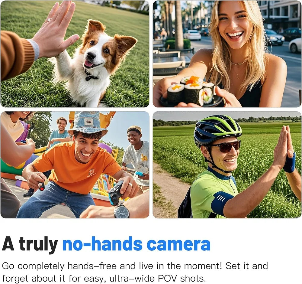 4K HD Mini Pet Collar Camera Wide Angle Lens 1080P FHD Portable Dog Cat Neck Camera Vlog Sport Action Body  WiFi Video Recording