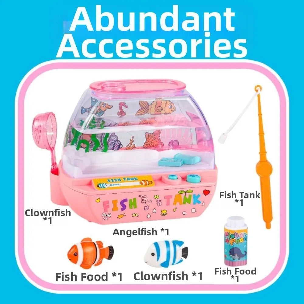 Creative Artificial Aquarium Lovely Cartoon Mini Simulation Fish Tank Funny Electric Music Interactive Aquarium Toys
