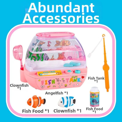 Creative Artificial Aquarium Lovely Cartoon Mini Simulation Fish Tank Funny Electric Music Interactive Aquarium Toys
