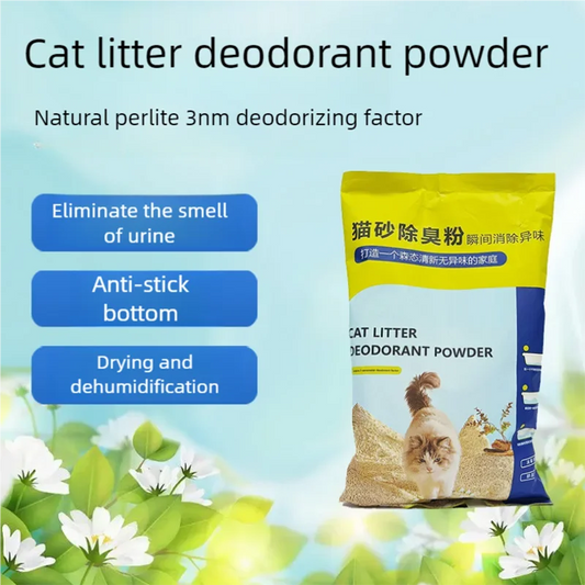 Cat litter companion deodorizing powder, cat deodorizing pet supplies, deodorizing and dust-free, water absorbing and dehumidify