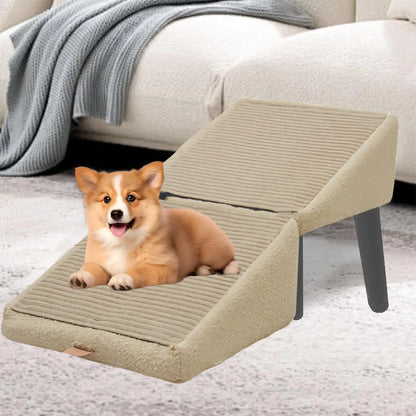 Split Dog Staircase Safety Ramp DualPurpose Folding Wooden Footstool Sofa Steps For Large Medium Small Dogs Cats Puppy Supply