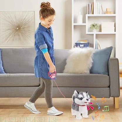 652F Electric Singing Dog Toy Walking Animal with Leash Rope Talking Puppy Toy Lovely Music Animal Toy Toddler Crawling Toy
