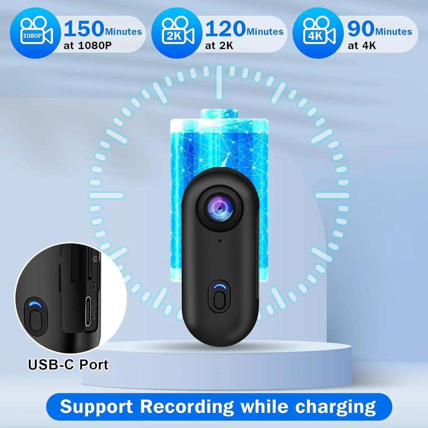 4K HD Mini WiFi Camera 1080P Outdoor Pet Collar APP Portable Sports Vlogging Bodycam Magnetic Video Recorder Microphone POV Cam