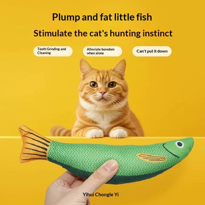 Cat Toys for Bored Cats Interactive Plush Fish with Printing Teething and Durable Chew Toys for Kittens Pet Supplies Wholesale