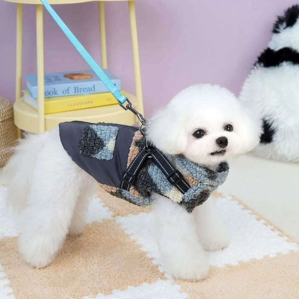 Dog Apparel Warm Dog Jacket Thickened Reflective Vest Dog Vest Built-In Chest Straps Comfortable Puppy Coat Outdoor Use
