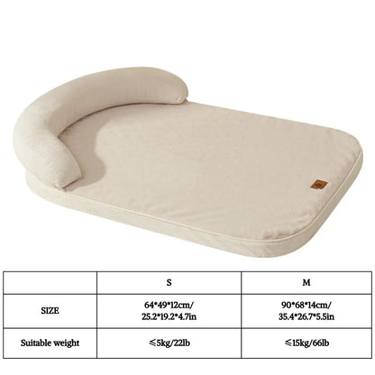 Dog Beds for Medium Large Dogs,Sofa Dog Bed with Pillow,Soft Pet Bed for Support Bolster,Wintert Pet Bed & Non-Slip Bottom