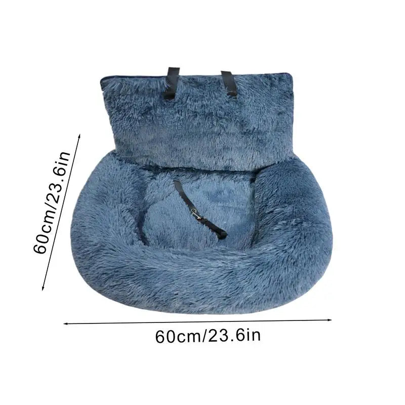 Dog Booster Car Seat Soft Puppy Car Seat Non-slip Dogs Traveling Bed Car Back Seat Kennel Plush Pet Mat Car Interior Accessories
