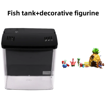 Home mini fish tank, living room fish tank, office desktop water free ecological, self circulating filter， Acrylic aquarium