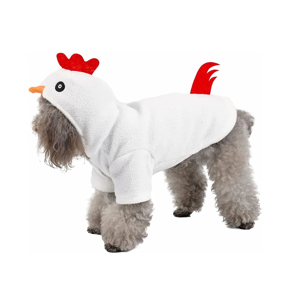 Dog Chicken Costume, Pet Halloween Christmas Cosplay Dress Up Costumes, Pet Hoodie Outfits Coat Clothes for Small Medium Dogs