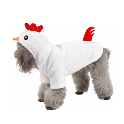 Dog Chicken Costume, Pet Halloween Christmas Cosplay Dress Up Costumes, Pet Hoodie Outfits Coat Clothes for Small Medium Dogs