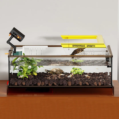 Aquarium Terrariums Large Ecological Tank Desktop Decoration Turtle Fish Tank Household Transparent Glass Reptile Breeding Case