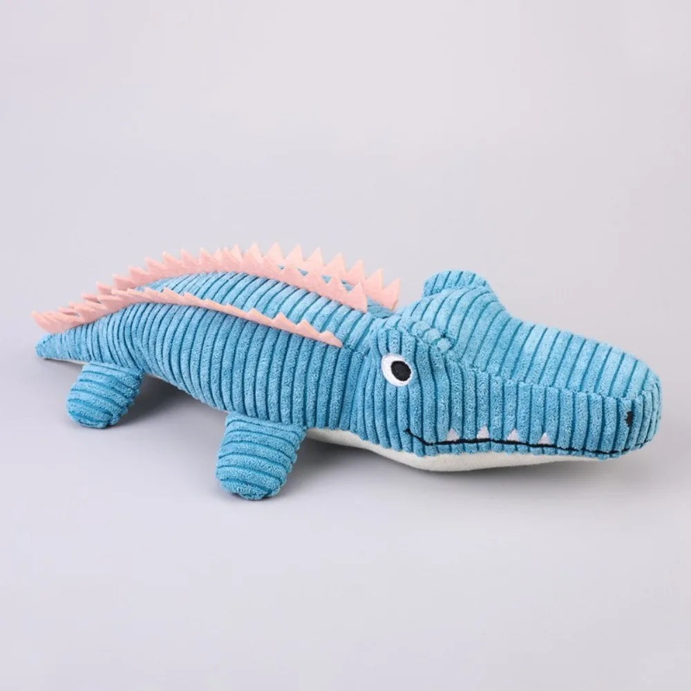 Dog Sound Bite Resistant Dog Chew Cartoon Animal Shape Pet Crocodile Soft Stuffed Pet for Cats and Dogs