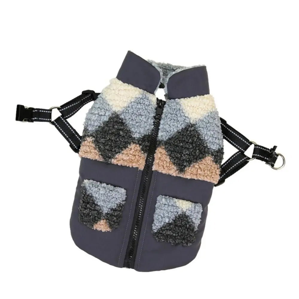 Dog Apparel Warm Dog Jacket Thickened Reflective Vest Dog Vest Built-In Chest Straps Comfortable Puppy Coat Outdoor Use