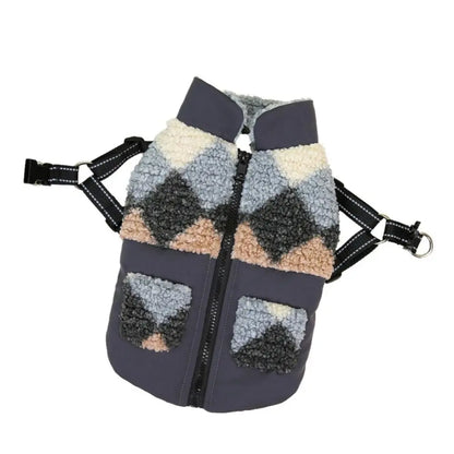 Dog Apparel Warm Dog Jacket Thickened Reflective Vest Dog Vest Built-In Chest Straps Comfortable Puppy Coat Outdoor Use