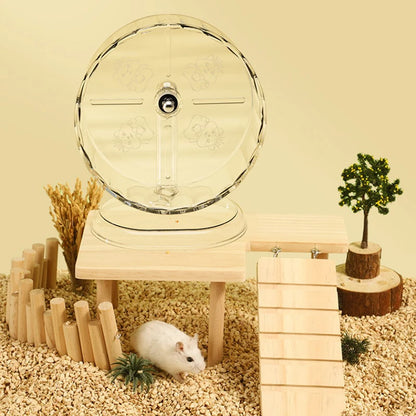 Hamster Cage Wheel Hamster Exercise Wheel Acrylic Transparent Prevent Slip Versatile Easy To Clean With Stand For Hamster Cage