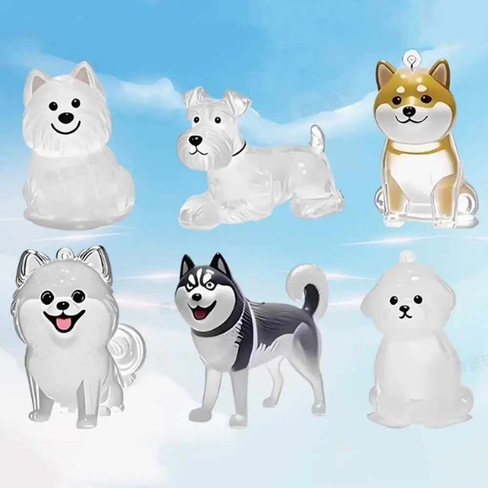 Dog Shape Dog Hair Storage Box Transparent DIY Handmade Pet Hair Keychain Keyring Hair Grooming Puppy Pendants Pet lovers