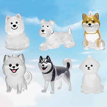 Dog Shape Dog Hair Storage Box Transparent DIY Handmade Pet Hair Keychain Keyring Hair Grooming Puppy Pendants Pet lovers