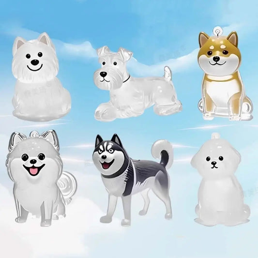 Dog Shape Dog Hair Storage Box Transparent DIY Handmade Pet Hair Keychain Keyring Hair Grooming Puppy Pendants Pet lovers