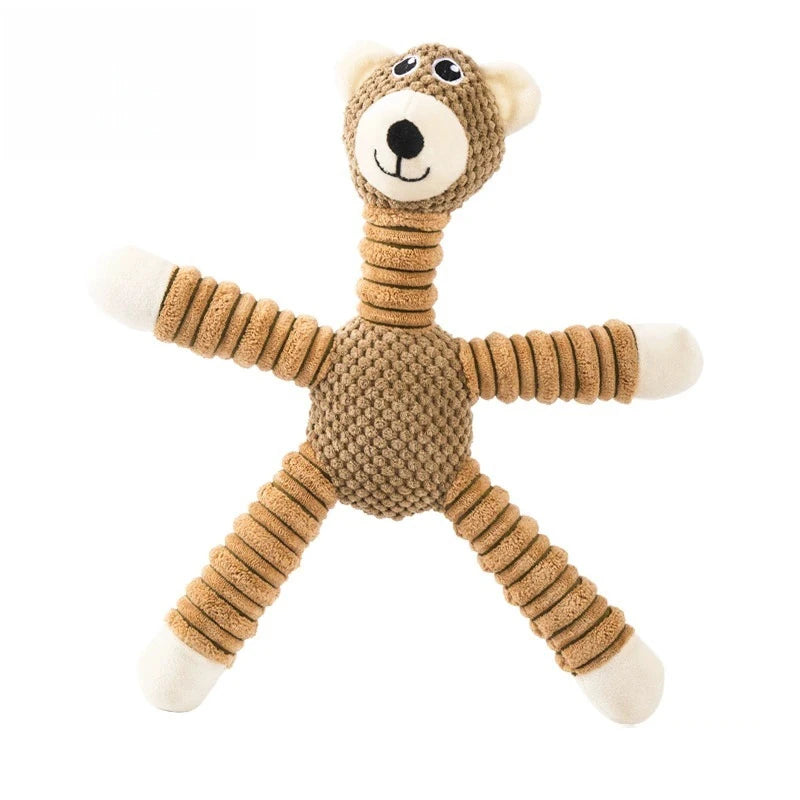 Dog Plush Toys. Spiral Bite Resistant Doll. Elephant,Pig,and Teddy Bear Designs,Interactive Toys for Small and Medium-sized Dogs