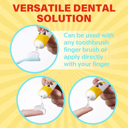 Pet Dental Care Kit - Milk Flavor Free Toothbrush Deep Cleaning Freshens Breath Reduces Plaque Tartar for Cats Dogs