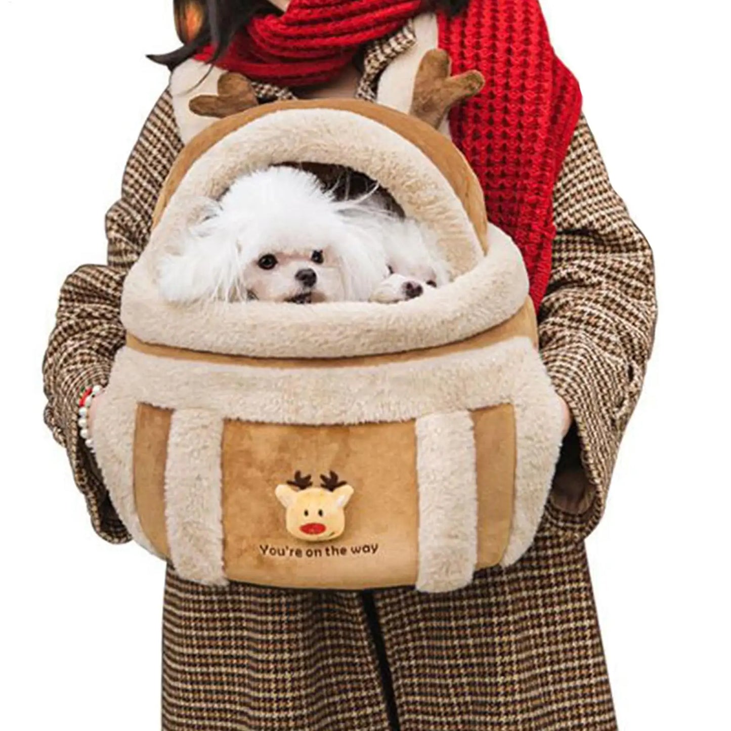Pet Carrier Bag Cat Carrier Warm Puppy Outgoing Backpack Winter Warm Pet Bag Luxury Hand Tote Car Seat Furry Nest Pet Handbag