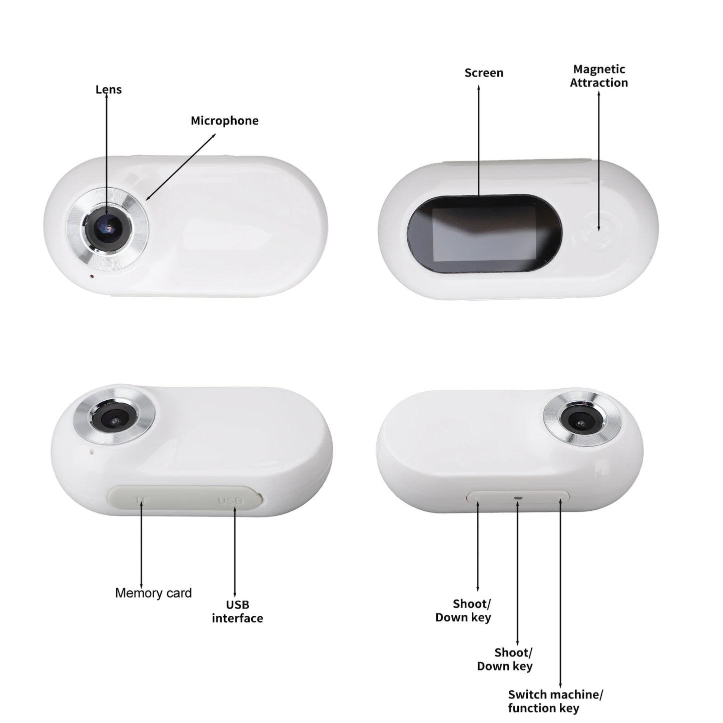 Pet Collar Camera for Videos and Photos HD 1080P 170° Wide Angle USB Rechargeable Adjustable Pet Camera Collar for Dogs Cats