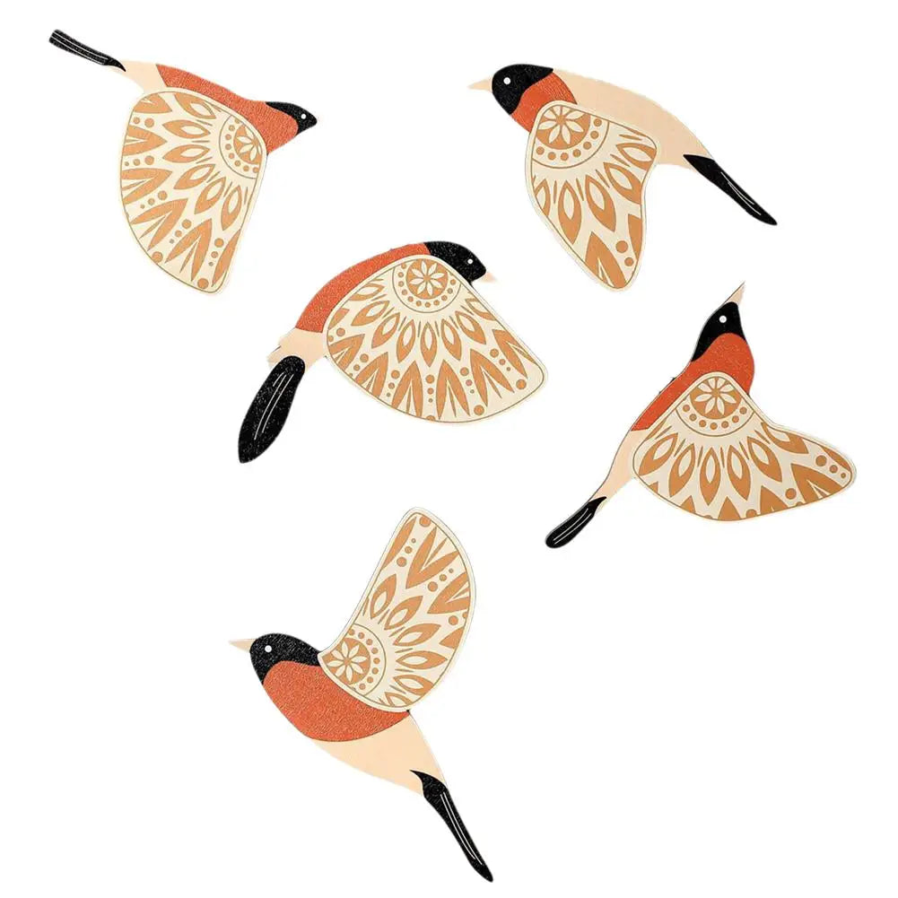 Wooden Bird Wall Art Black Flying Wooden Bird Wall Decor Set Home Decorations Wood Farmhouse and Rustic Folk Art Birds