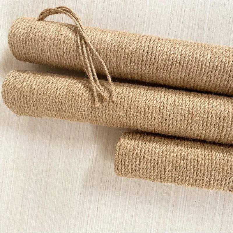Cat Scratching Post Tree Shape Sisal Solid Wood DIY Kitten Climbing Frame Replacement Column Accessories Furniture Pet Toy