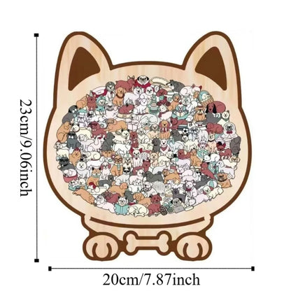 Animal Shape Dog Shaped Puzzle Thinking Training Fun And Difficult Puppies Wooden Puzzle Home Decor Early Education