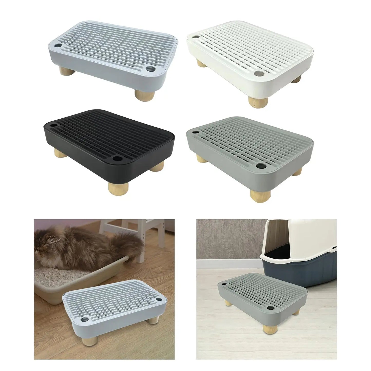 Litter Box Step for Kitten and Old Cats Litter Sifter Box for Floor Carpet Pet indoor Footrest Pet Cleaning Supplies Washable