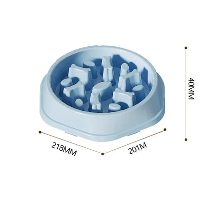 Pet Cat Dog Slow Food Bowl Fat Help Healthy Round Anti-choking Thickened And Non-slip Multiple Colors Shapes