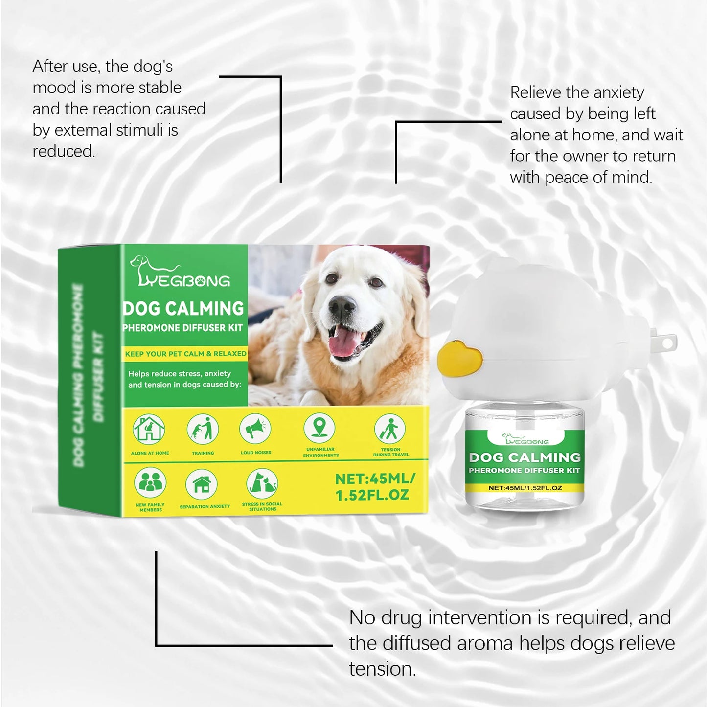 Dog Emotion Diffuser Set for Anxiety Relief Home Environment Stress Care Kit to Effectively Reduce Dogs' Pressure