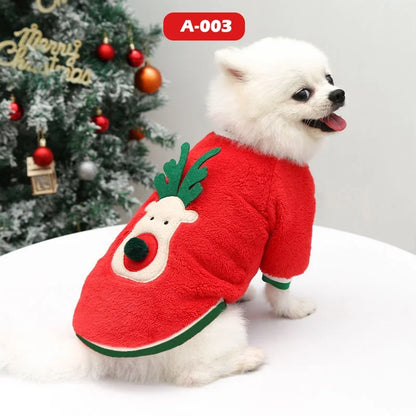 Dog Christmas Clothes Pets Clothing Santa Costume New Year Cat Outfits Xmas Deer Hat Puppy Coat Hoodie Party Apparel