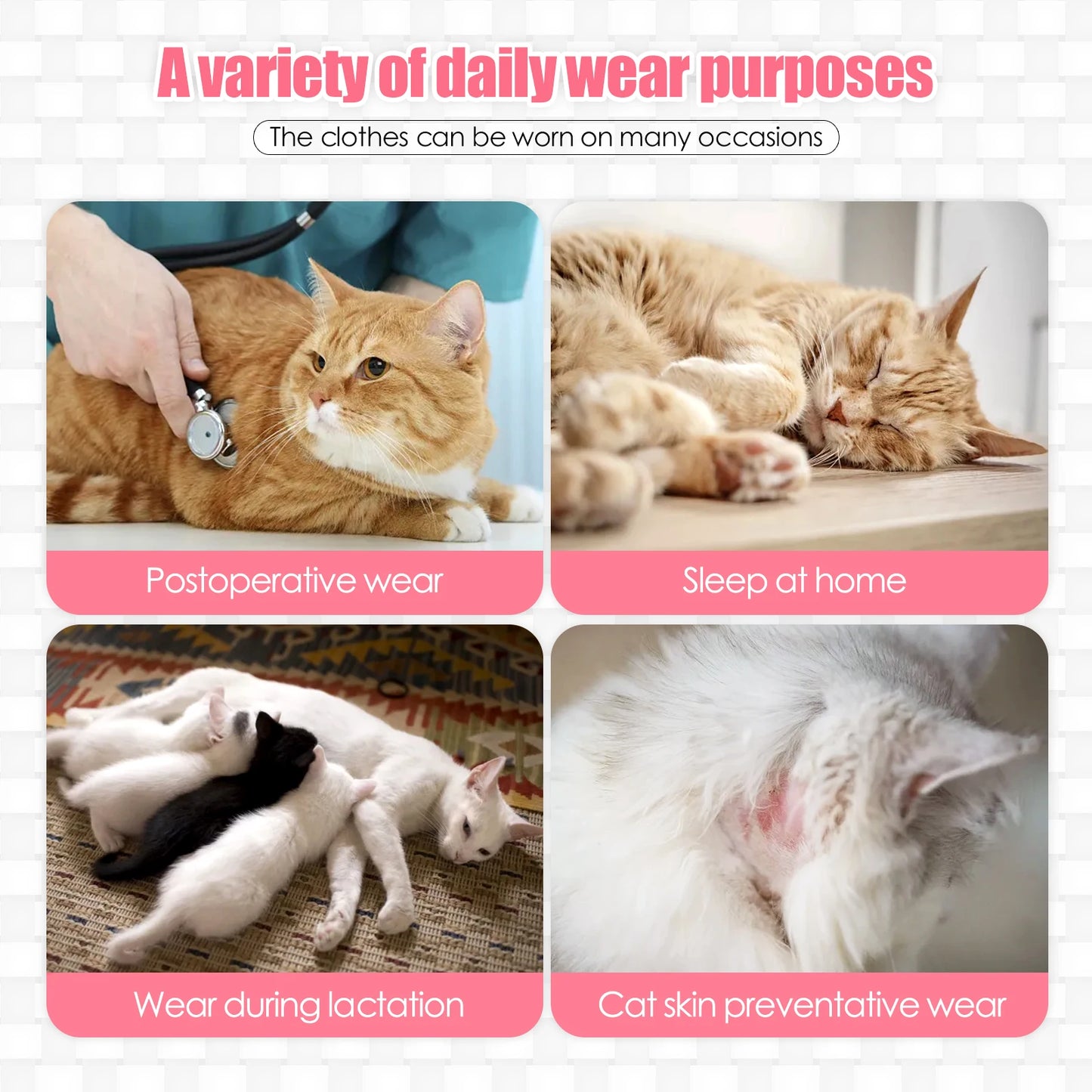 Cat Recovery Suit for Abdominal Wounds/Skin Diseases, Cat Onesie for Cats After Surgery,Breathable E-Collar Alternative for Cats