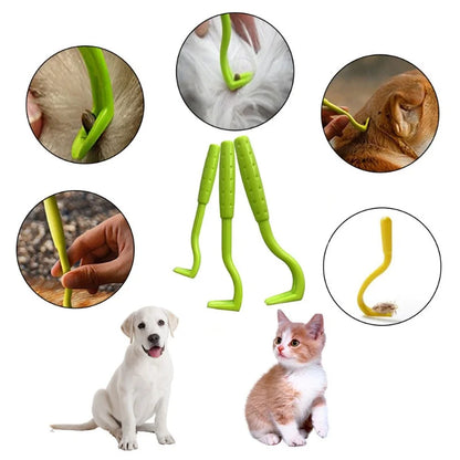 Pet Flea Remover Hook Tick Removal Tweezer - Dog Cat Tick Extractor Mite Comb Louse Pliers - Pet Care Accessories