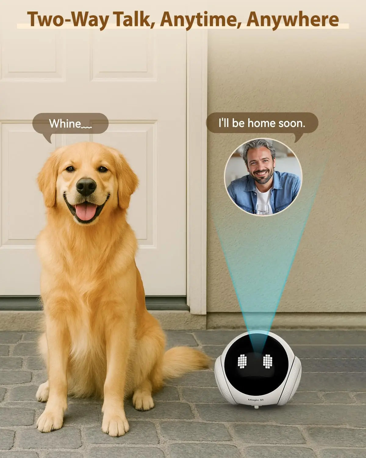 OKAM Companion Robot Camera HD 2K 5G WiFi Smart Camera AI Motion Detection with Pet Recognition IP CCTV Laser Pointer TUYA APP