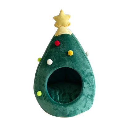 House Pet Supplies Pet Beds Christmas Tree Cat Litter Kennel Winter Warm Pet Litter Winter Cat
