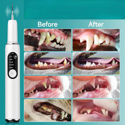 Cat Dog Dental Cleaner with USB Charging LED Light Pet Cleaning Oral Supplies Portable Waterproof Pet Dental Cleaning Equipment
