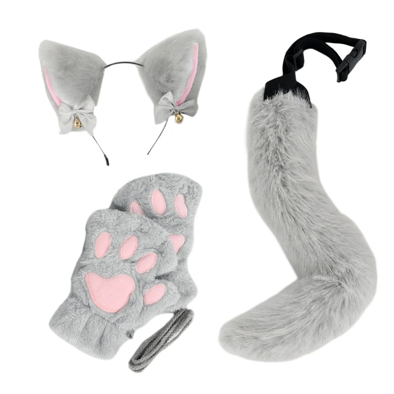 Cats Dress up Costume Includes Headband, Tail, Gloves for Girl Halloween