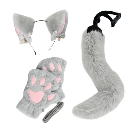 Cats Dress up Costume Includes Headband, Tail, Gloves for Girl Halloween