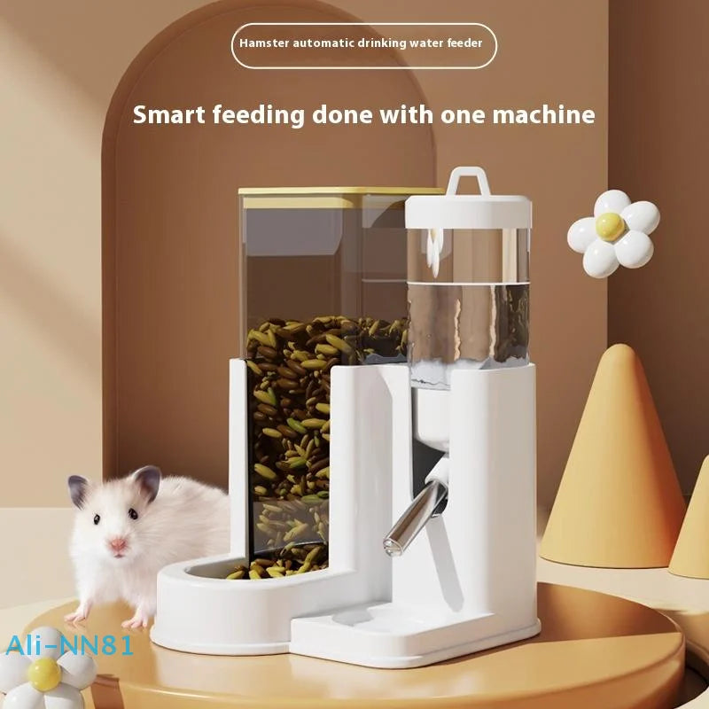 【N】Large Capacity 2In1 Hamster Feeder And Waterer Leakproof Automatic Feeder Water Dispenser Leak Proof Food Small Pet Supplies