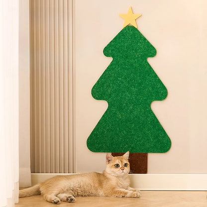 Scratch-Resistant Cat Scratcher, Felt Wall Stickers - Christmas & Halloween Themes, Non-Shedding, Self-Adhesive, Wall-Mountable