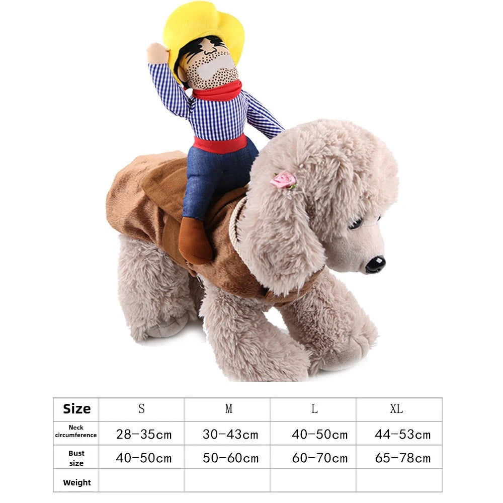Dog Funny Clothes Cat Horseback Riding Costumes Santa Claus Dog Clothes Funny Cats Halloween Cosplay Transformation Costumes