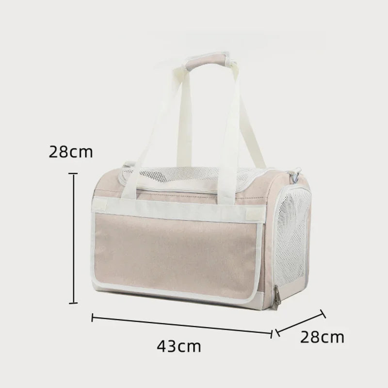 Portable Double-decker Pet Trolley Carrier for Cats & Dogs Ventilated Large Space Outdoor Foldable Breathable Pet Cart
